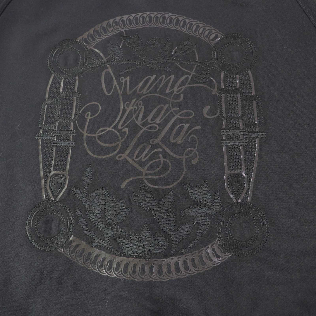 HERMES sweat 2E4609DQ Outer: 100% cotton, Part: 96% cotton, Part: 4% polyurethane, Embroidery: 100% rayon black Women 36 Used Authentic