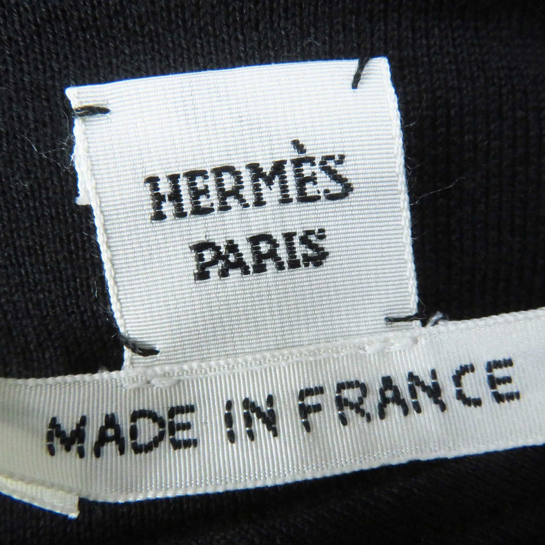HERMES sweat 2E4609DQ Outer: 100% cotton, Part: 96% cotton, Part: 4% polyurethane, Embroidery: 100% rayon black Women 36 Used Authentic