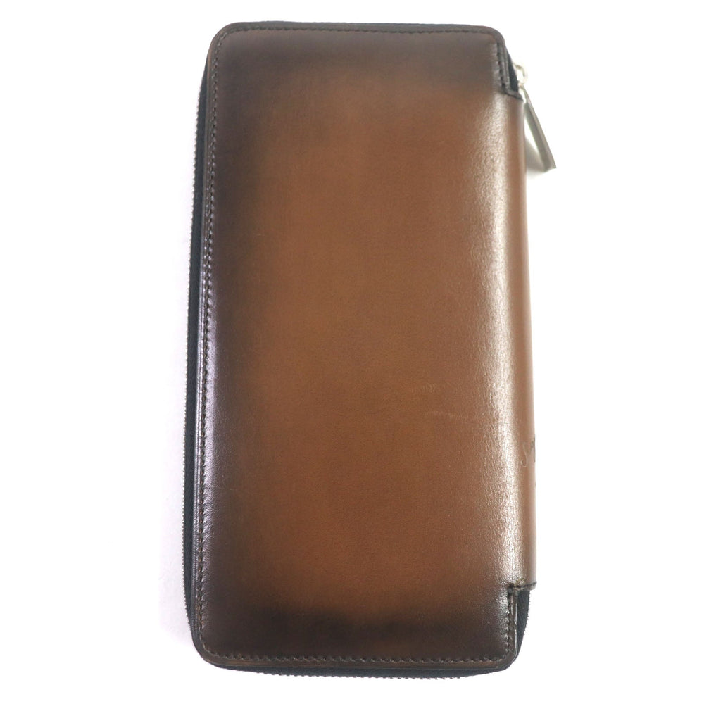 Berluti Long Wallet Purse Main: Leather Brown mens Used Authentic