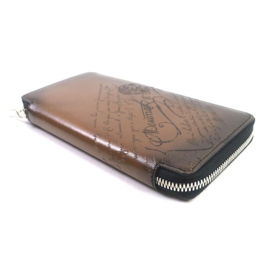 Berluti Long Wallet Purse Main: Leather Brown mens Used Authentic
