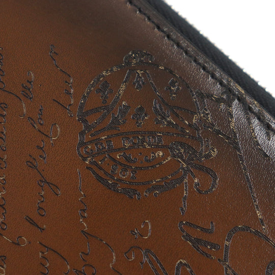 Berluti Long Wallet Purse Main: Leather Brown mens Used Authentic