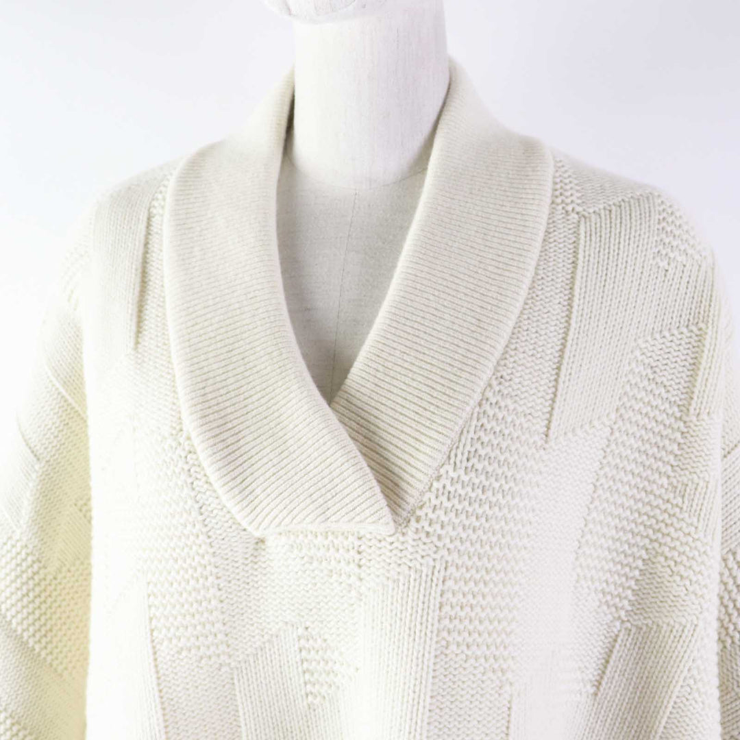 HERMES poncho 3H2602D4 Outer: 100% wool, part: 95% wool, part: 5% nylon Ivory Women 34 Used Authentic