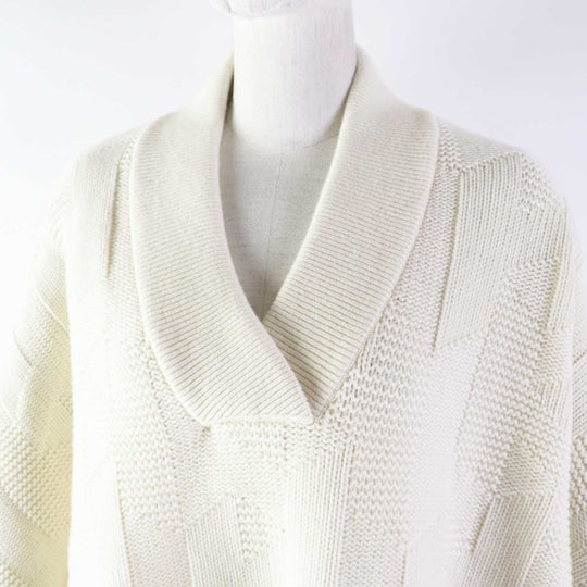 HERMES poncho 3H2602D4 Outer: 100% wool, part: 95% wool, part: 5% nylon Ivory Women 34 Used Authentic