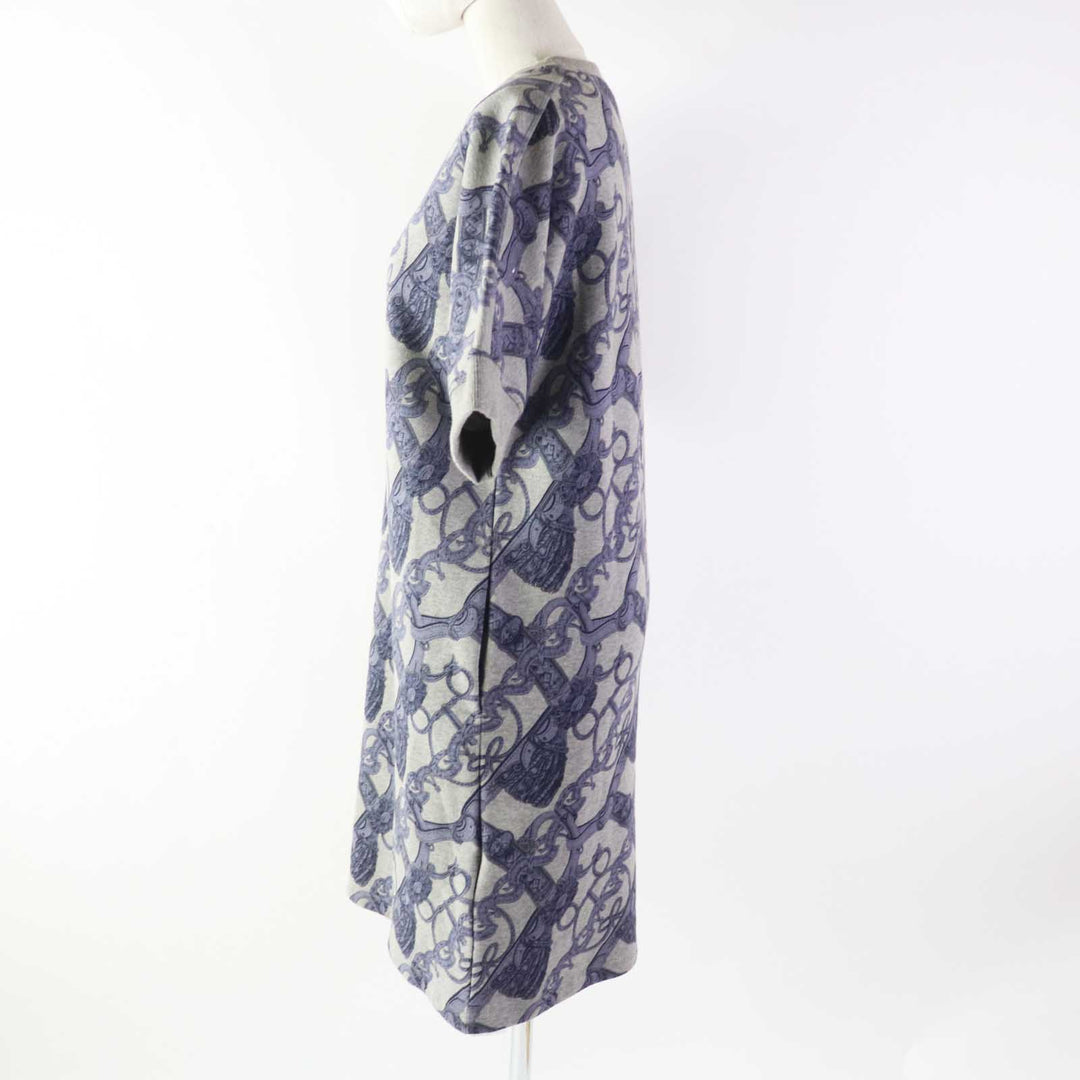 HERMES one piece Outer: 86% cotton, Outer: 14% camel, Part: 74% cotton, Part: 18% camel, Part: 8% polyurethane, Lining (pocket): 100% cotton Gray Blue Bride de Cour Women 34 Used Authentic