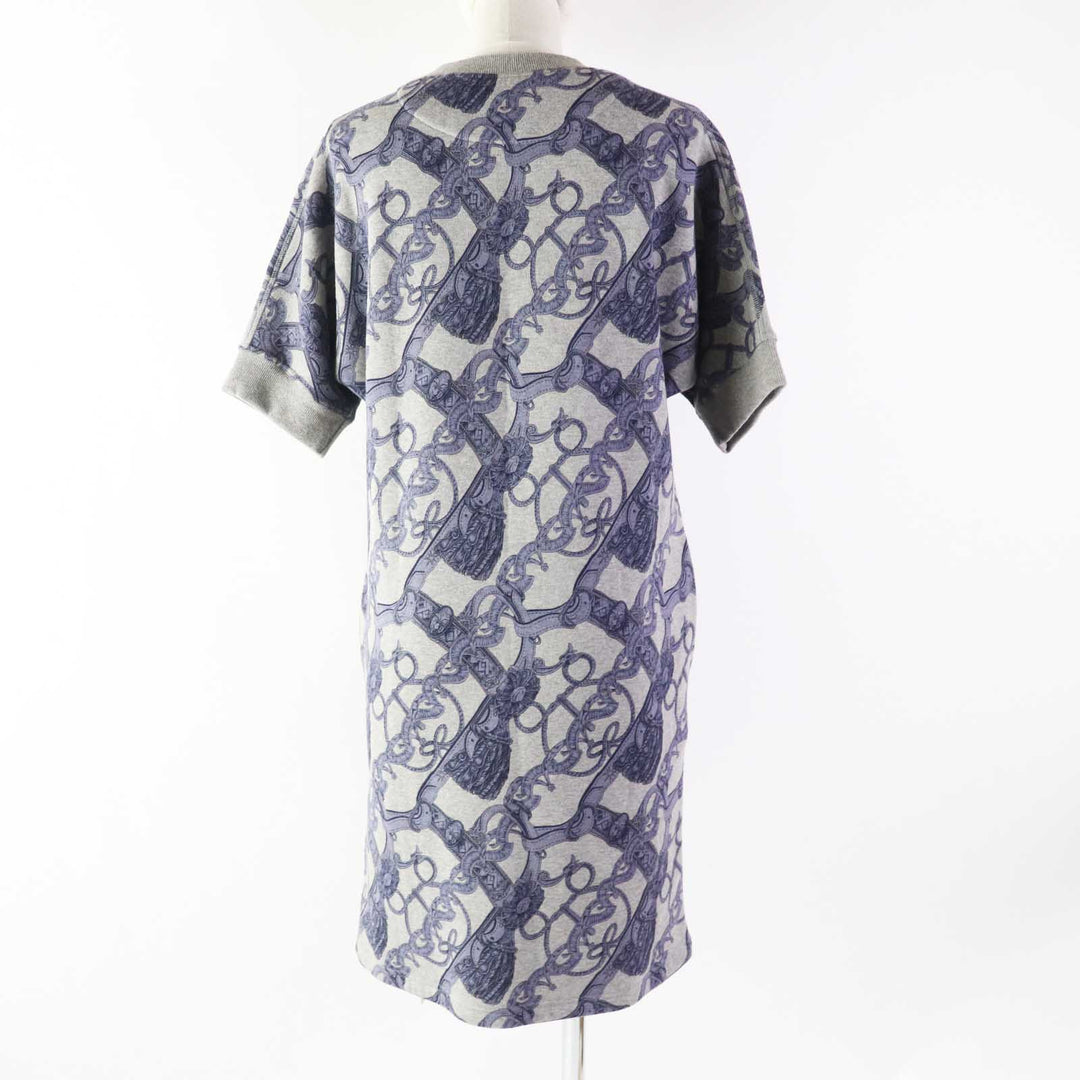 HERMES one piece Outer: 86% cotton, Outer: 14% camel, Part: 74% cotton, Part: 18% camel, Part: 8% polyurethane, Lining (pocket): 100% cotton Gray Blue Bride de Cour Women 34 Used Authentic