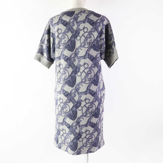 HERMES one piece Outer: 86% cotton, Outer: 14% camel, Part: 74% cotton, Part: 18% camel, Part: 8% polyurethane, Lining (pocket): 100% cotton Gray Blue Bride de Cour Women 34 Used Authentic