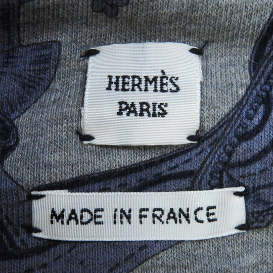 HERMES one piece Outer: 86% cotton, Outer: 14% camel, Part: 74% cotton, Part: 18% camel, Part: 8% polyurethane, Lining (pocket): 100% cotton Gray Blue Bride de Cour Women 34 Used Authentic