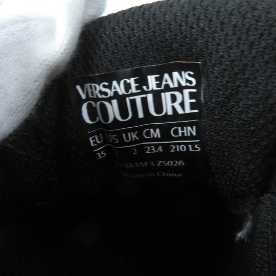 Versace Jeans sneakers 71VA3SF1 Leather, Synthetic, Rubber Black blue Women 35 Used Authentic