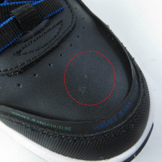 Versace Jeans sneakers 71VA3SF1 Leather, Synthetic, Rubber Black blue Women 35 Used Authentic