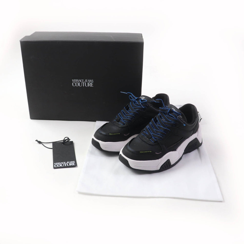 Versace Jeans sneakers 71VA3SF1 Leather, Synthetic, Rubber Black blue Women 35 Used Authentic