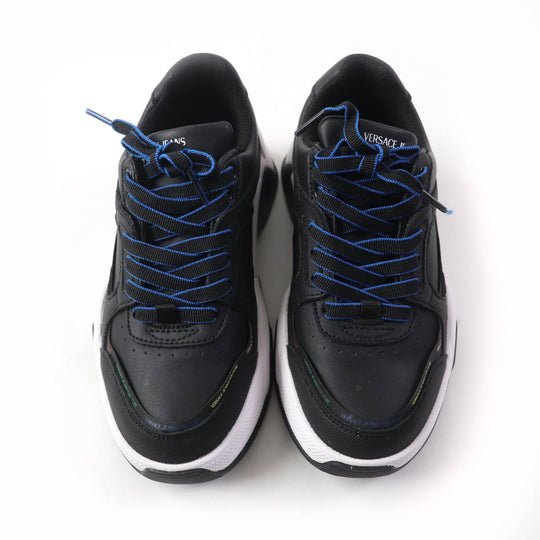 Versace Jeans sneakers 71VA3SF1 Leather, Synthetic, Rubber Black blue Women 35 Used Authentic