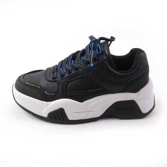 Versace Jeans sneakers 71VA3SF1 Leather, Synthetic, Rubber Black blue Women 35 Used Authentic