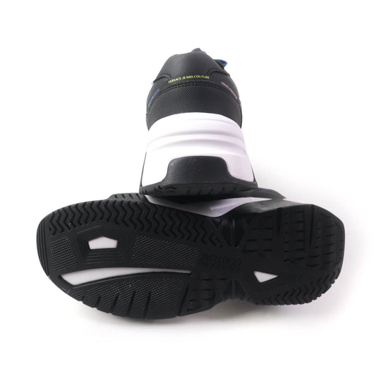 Versace Jeans sneakers 71VA3SF1 Leather, Synthetic, Rubber Black blue Women 35 Used Authentic