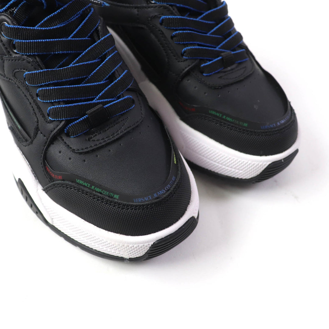 Versace Jeans sneakers 71VA3SF1 Leather, Synthetic, Rubber Black blue Women 35 Used Authentic