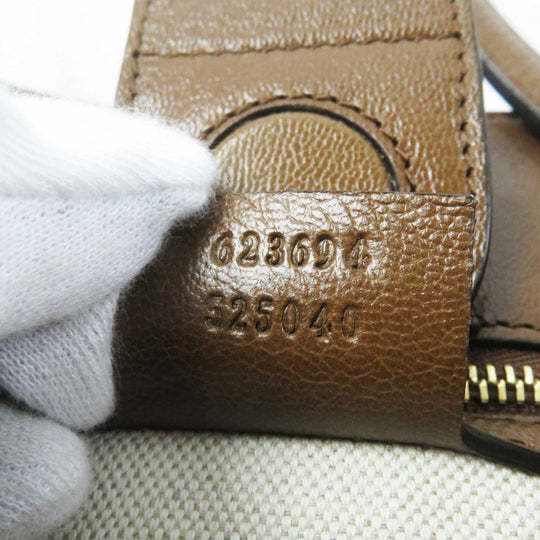 GUCCI Tote Bag 623694 Part: Leather, GG canvas Brown type Women Used Authentic