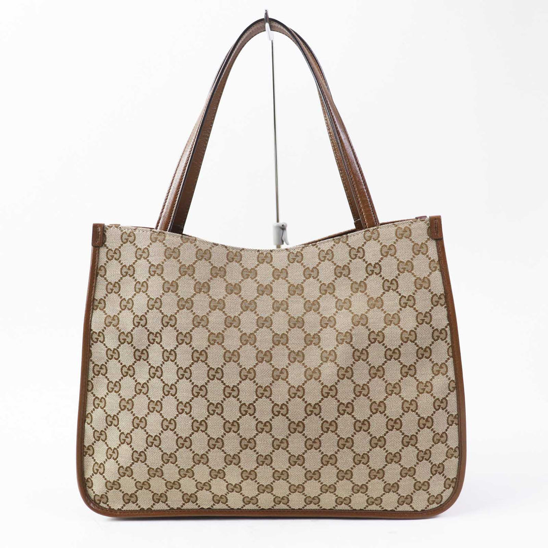 GUCCI Tote Bag 623694 Part: Leather, GG canvas Brown type Women Used Authentic