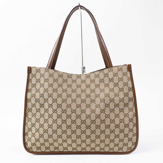 GUCCI Tote Bag 623694 Part: Leather, GG canvas Brown type Women Used Authentic