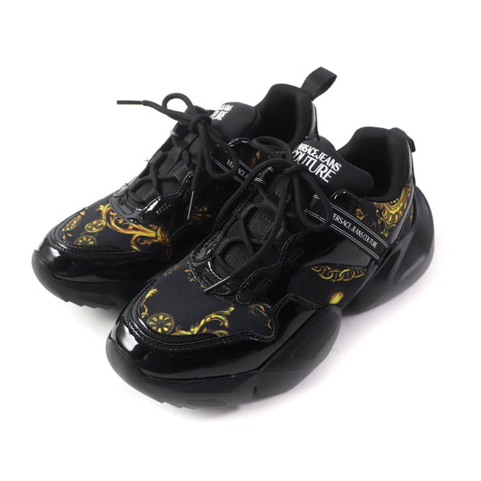 Versace Jeans sneakers 71VA3SU7 �[ Black yellow Women 38 Used Authentic