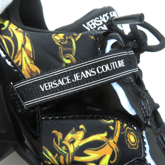 Versace Jeans sneakers 71VA3SU7 �[ Black yellow Women 38 Used Authentic