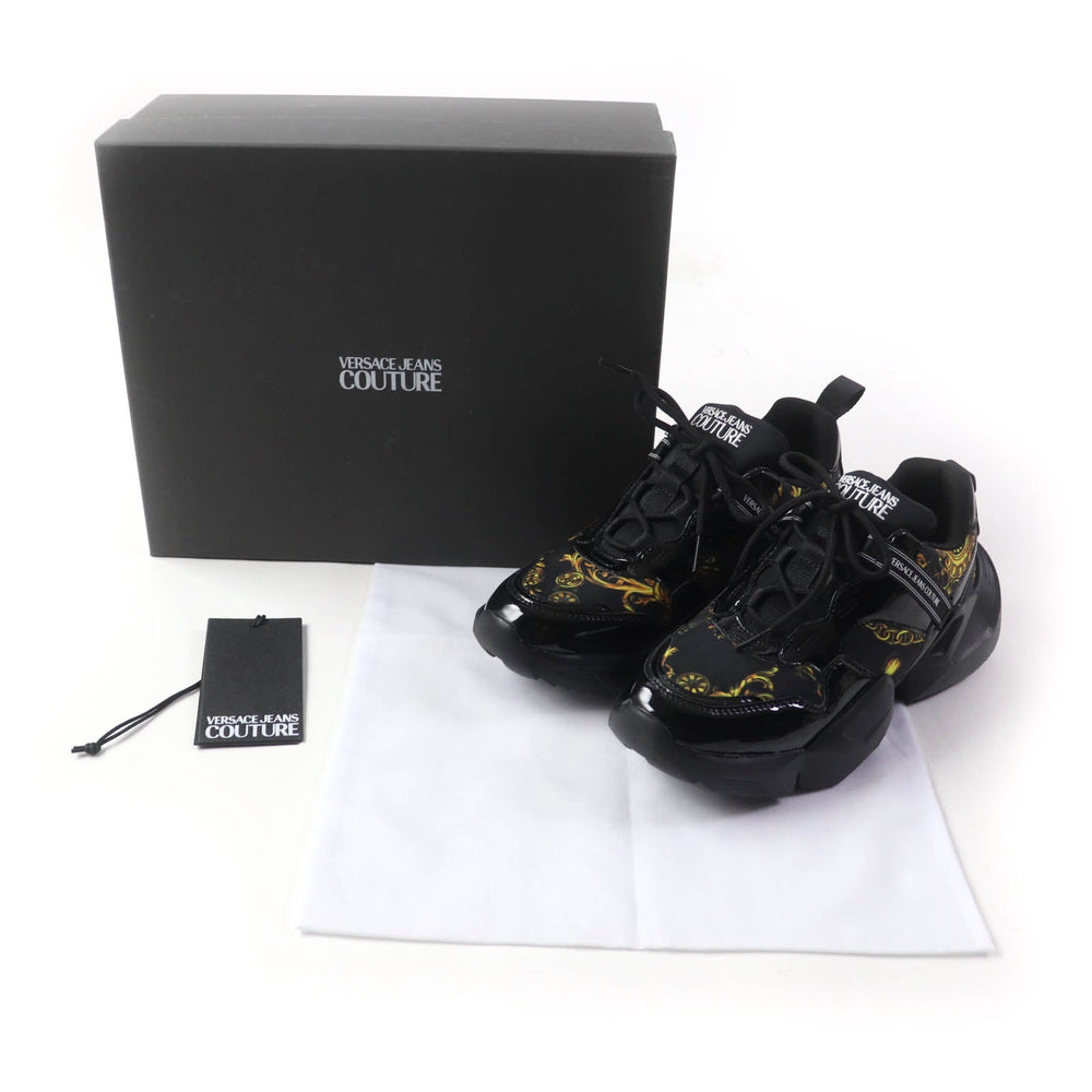 Versace Jeans sneakers 71VA3SU7 �[ Black yellow Women 38 Used Authentic