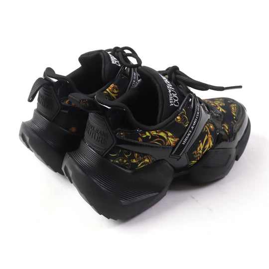 Versace Jeans sneakers 71VA3SU7 �[ Black yellow Women 38 Used Authentic