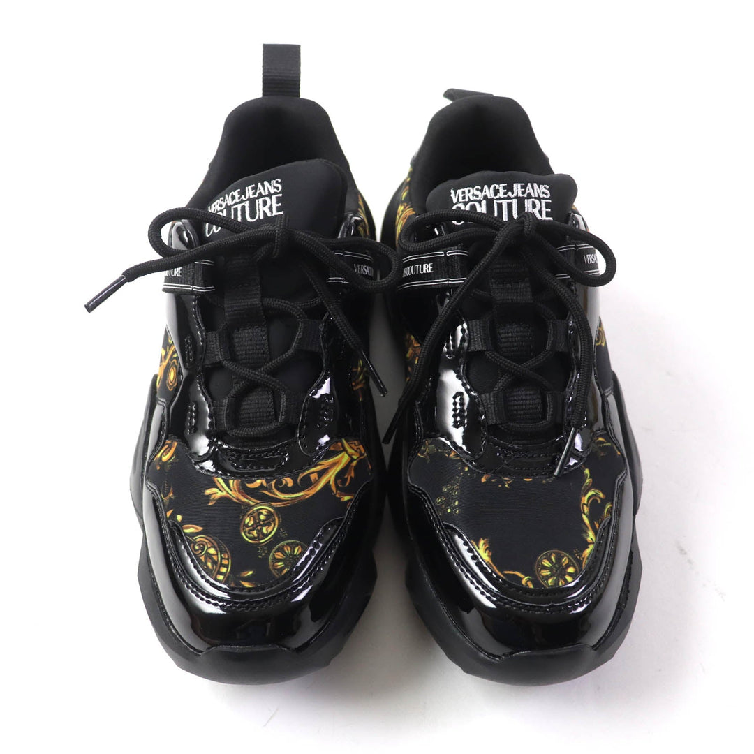 Versace Jeans sneakers 71VA3SU7 �[ Black yellow Women 38 Used Authentic