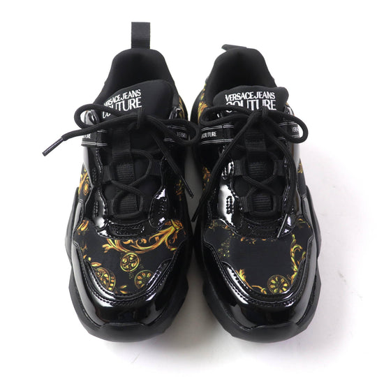 Versace Jeans sneakers 71VA3SU7 �[ Black yellow Women 38 Used Authentic