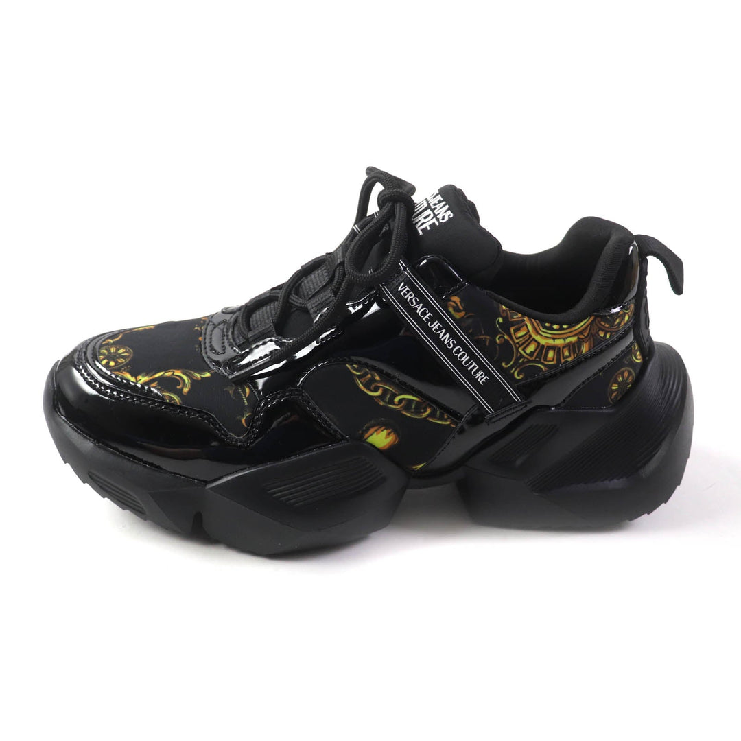 Versace Jeans sneakers 71VA3SU7 �[ Black yellow Women 38 Used Authentic