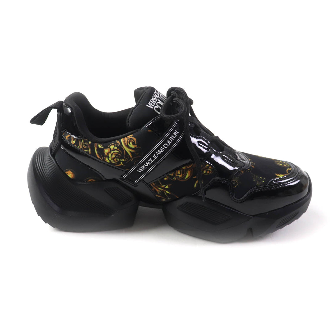 Versace Jeans sneakers 71VA3SU7 �[ Black yellow Women 38 Used Authentic