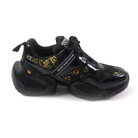 Versace Jeans sneakers 71VA3SU7 �[ Black yellow Women 38 Used Authentic