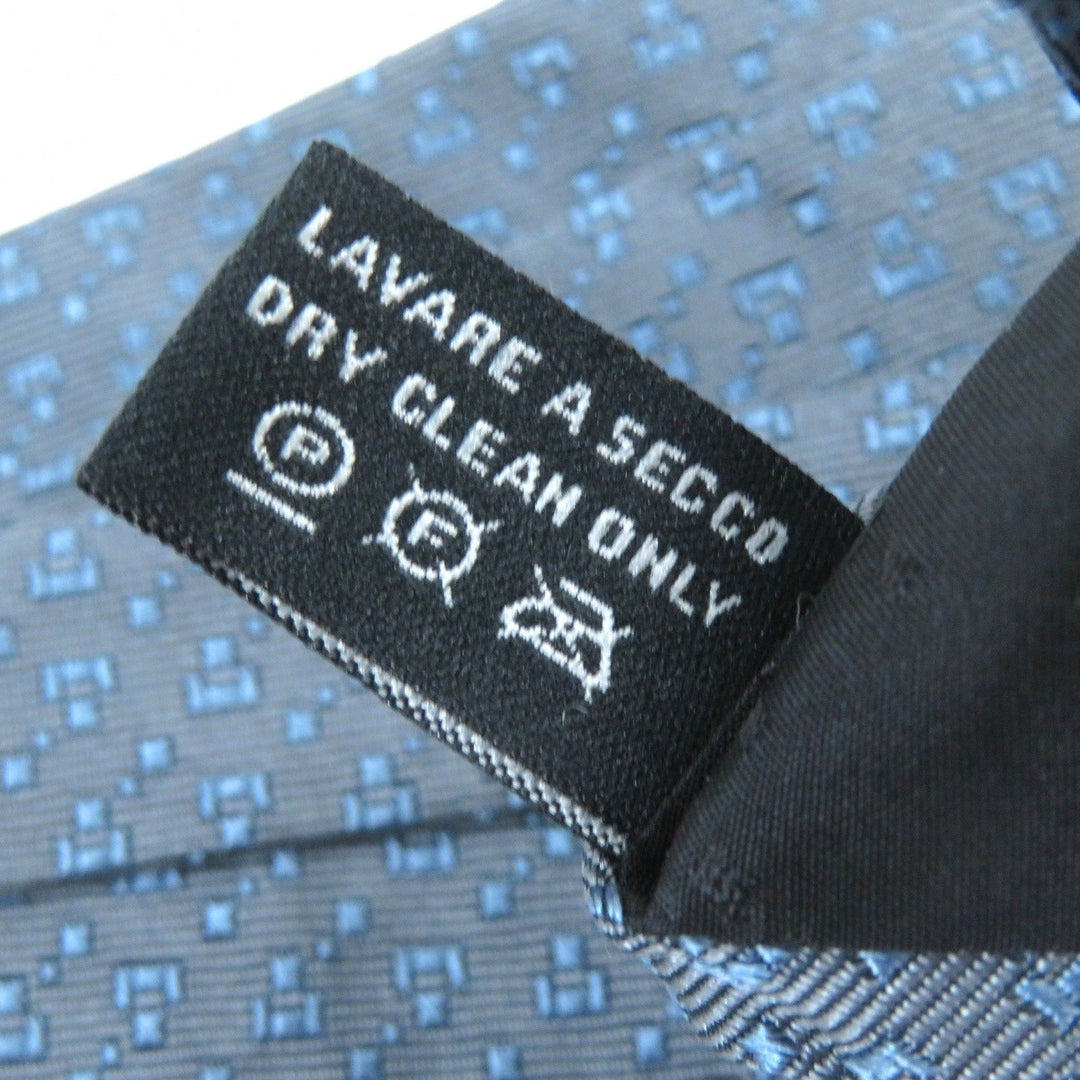 GUCCI tie Main: 100% silk Gray Blue mens Used Authentic