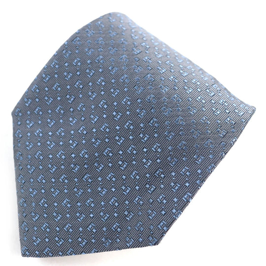 GUCCI tie Main: 100% silk Gray Blue mens Used Authentic