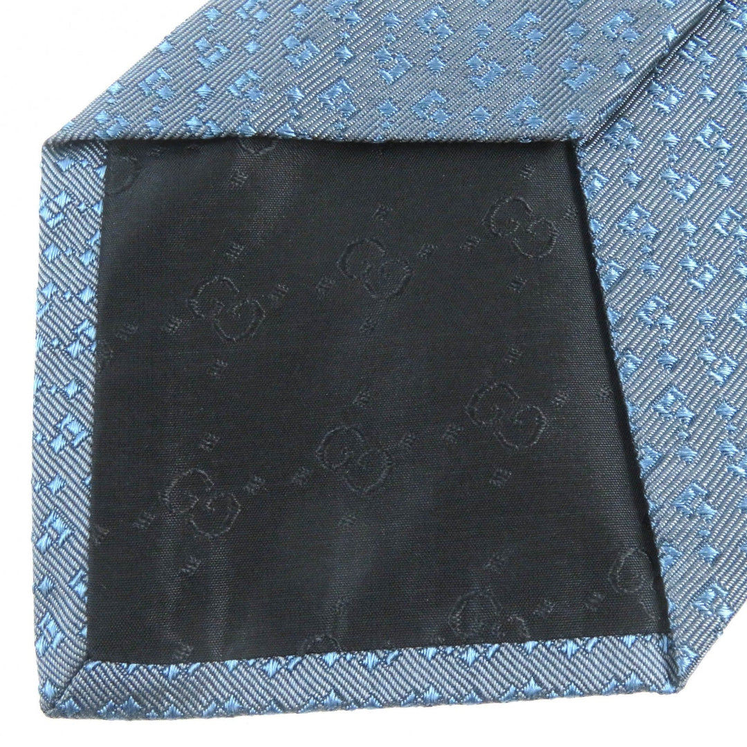 GUCCI tie Main: 100% silk Gray Blue mens Used Authentic