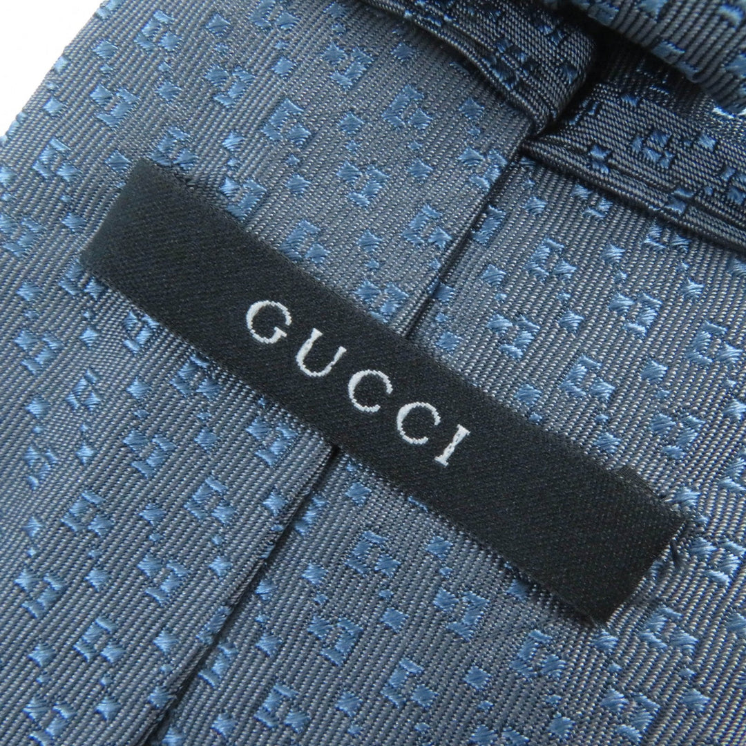 GUCCI tie Main: 100% silk Gray Blue mens Used Authentic