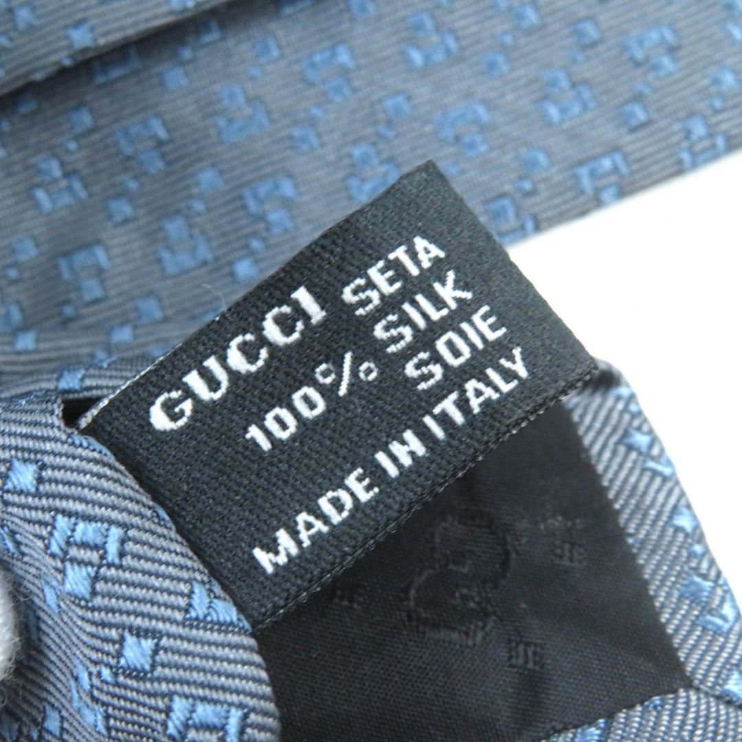 GUCCI tie Main: 100% silk Gray Blue mens Used Authentic