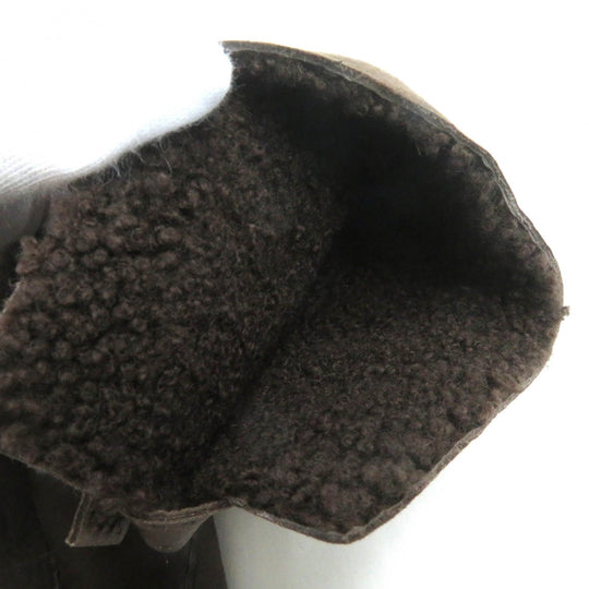 HERMES gloves 072038G Sheep leather Dark Brown, MARRON/TAUPE FONCE GANTS HOMME PHILIPPE mens 9 Used Authentic