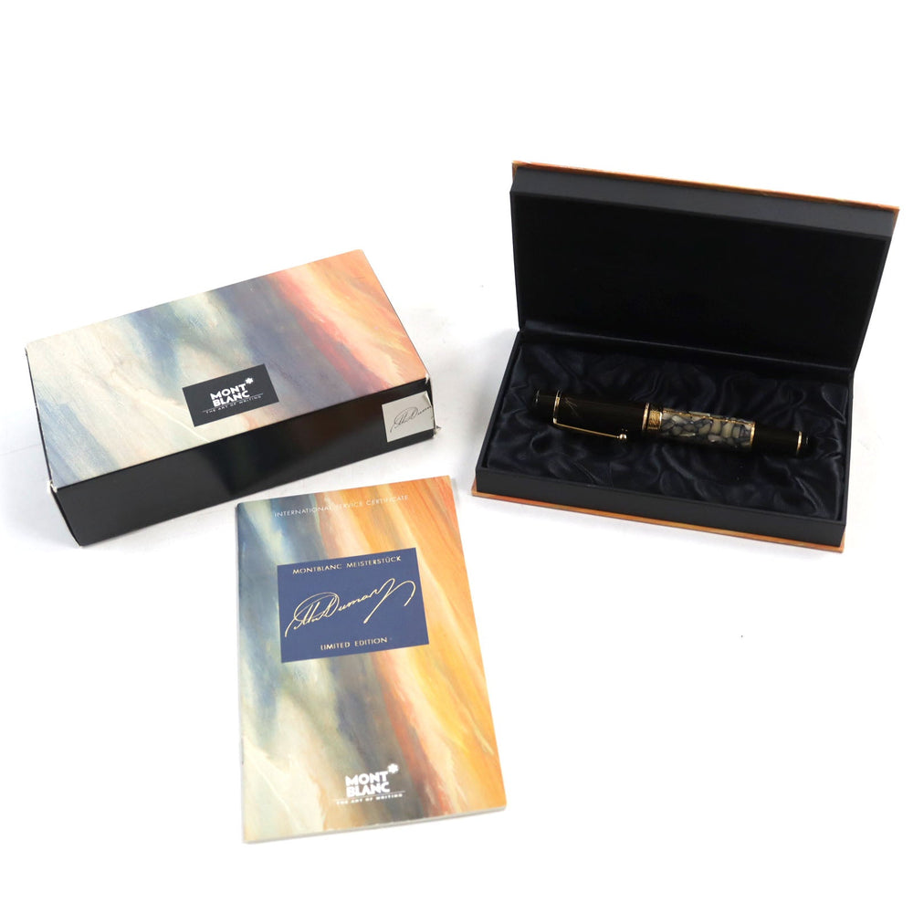 MONTBLANC fountain pen Nib: K18, Main: Gold Plated Resin Dark brown Meisterstck Writers Series 1996 Alexandre Dumas mens Used Authentic