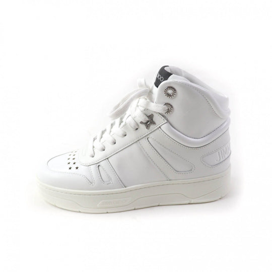 JIMMY CHOO High cut sneakers Main: Leather white HAWAII HI TOP Women 35 Used Authentic
