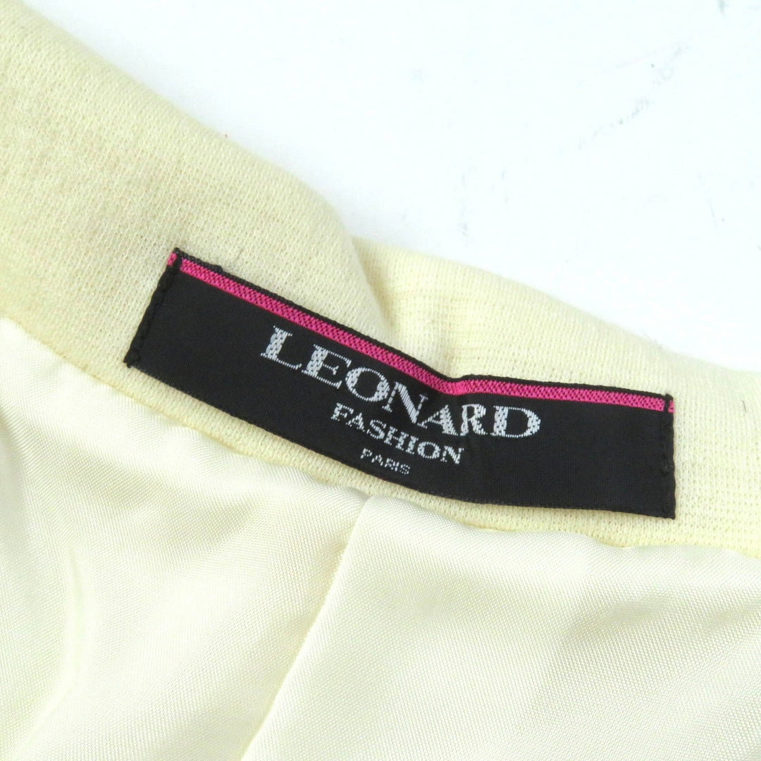 LEONARD FASHION setup Outer: 100% silk, Outer: 100% wool, Lining: 100% cupra, Filling: 100% polyester, Outer: 60% wool Ivory black Women (Top)13AR, (Bottom) 70 Used Authentic
