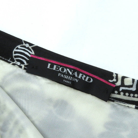 LEONARD FASHION setup Outer: 100% silk, Outer: 100% wool, Lining: 100% cupra, Filling: 100% polyester, Outer: 60% wool Ivory black Women (Top)13AR, (Bottom) 70 Used Authentic