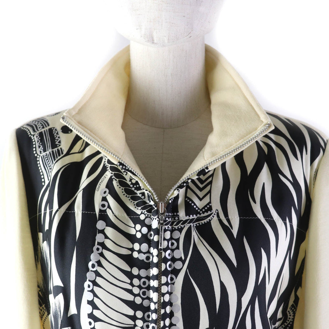 LEONARD FASHION setup Outer: 100% silk, Outer: 100% wool, Lining: 100% cupra, Filling: 100% polyester, Outer: 60% wool Ivory black Women (Top)13AR, (Bottom) 70 Used Authentic