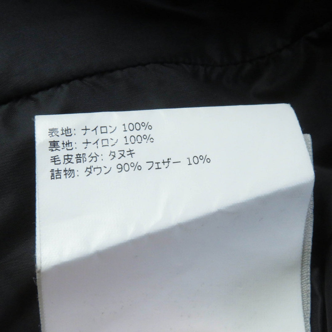 MONCLER down coat Outer: 100% nylon, Lining: 100% nylon, Fur: raccoon, Filling: 90% down, Filling: 10% feather black HERMIFUR Women zero size Used Authentic