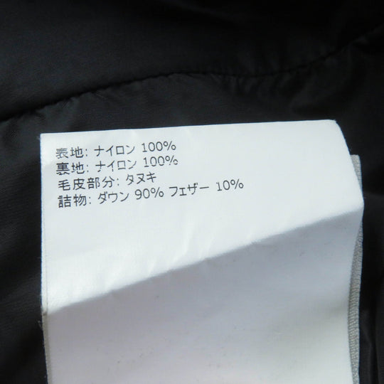 MONCLER down coat Outer: 100% nylon, Lining: 100% nylon, Fur: raccoon, Filling: 90% down, Filling: 10% feather black HERMIFUR Women zero size Used Authentic