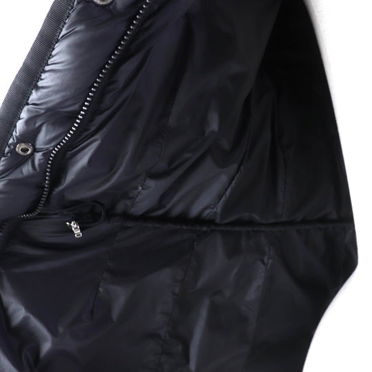 MONCLER down coat Outer: 100% nylon, Lining: 100% nylon, Fur: raccoon, Filling: 90% down, Filling: 10% feather black HERMIFUR Women zero size Used Authentic