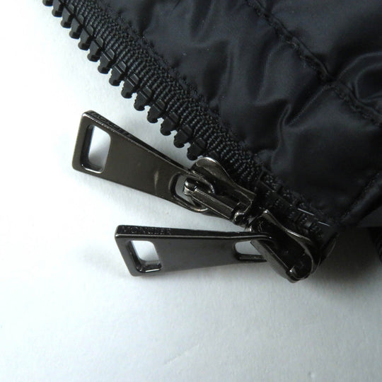 MONCLER down coat Outer: 100% nylon, Lining: 100% nylon, Fur: raccoon, Filling: 90% down, Filling: 10% feather black HERMIFUR Women zero size Used Authentic