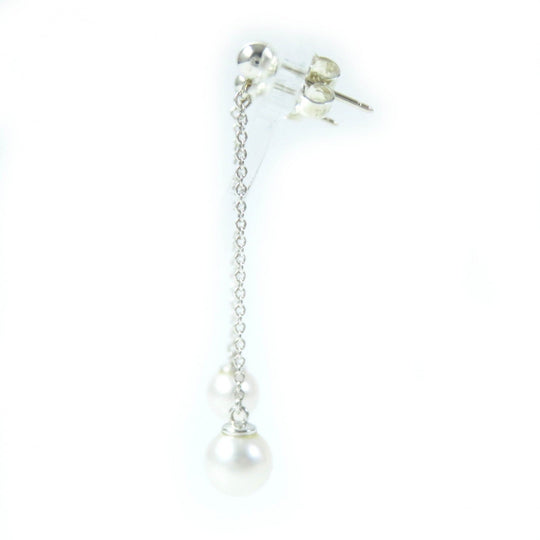 TIFFANY&Co. Pierce Main: AG925, Part: Pearl Silver Chain pearl earrings Women Used Authentic