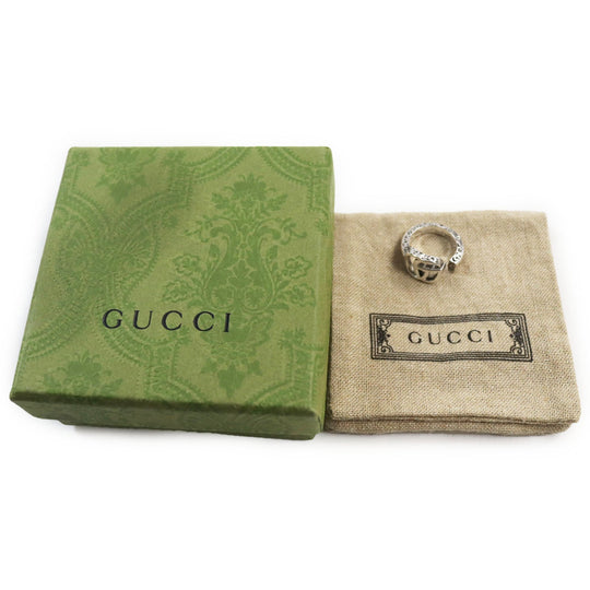 GUCCI Ring 627760 Main�FAG925 Silver Arabesque Double G Keyring Women Used Authentic