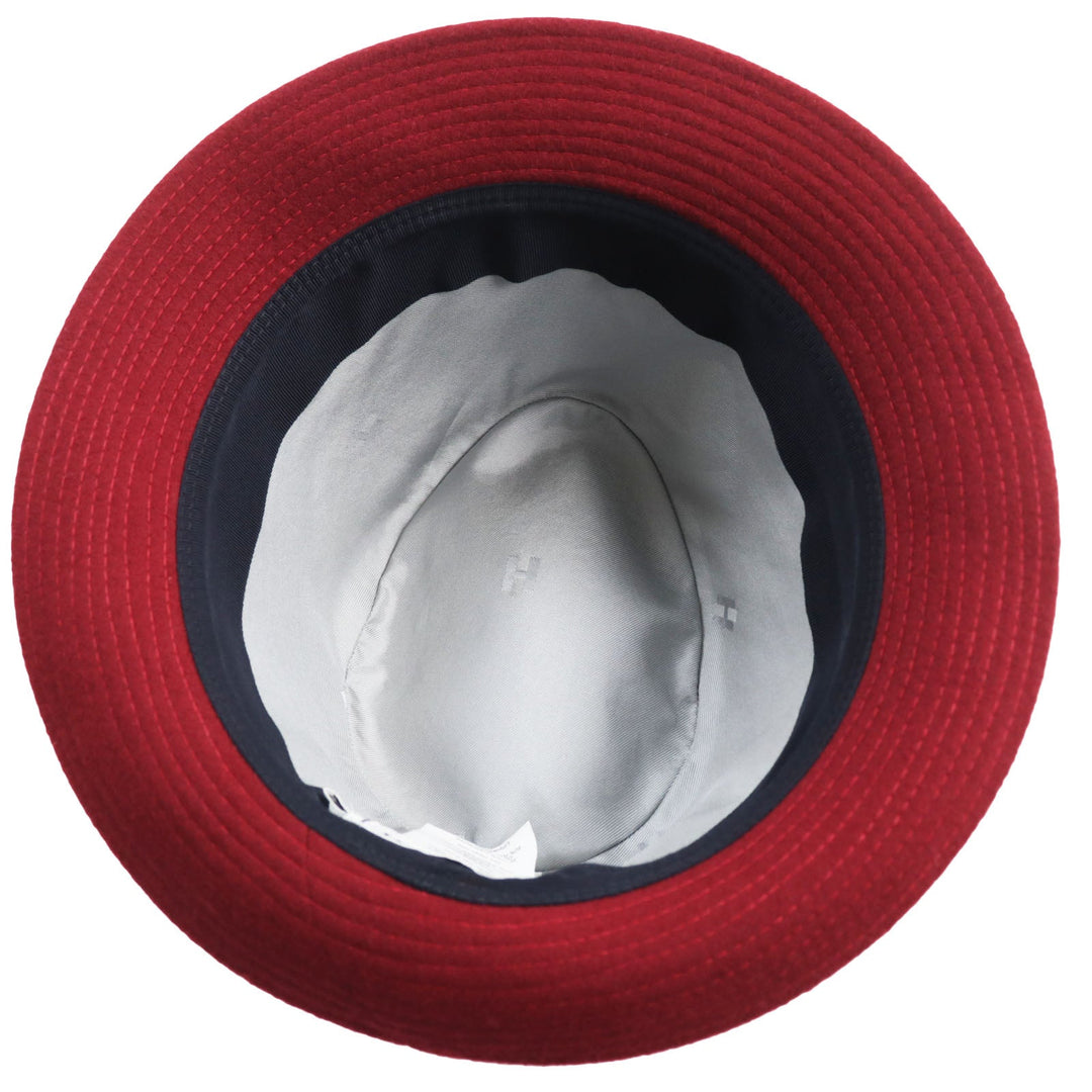 HERMES hat Outer: 100% cashmere, Lining: 35% silk, Lining: 65% viscose (rayon), Part: 60% viscose (rayon), Part: 40% cotton Bordeaux mens 57 Used Authentic