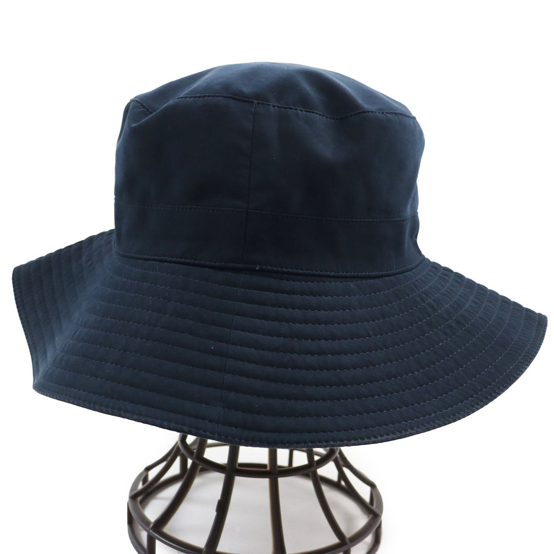HERMES hat Outer: 85% polyester, Outer: 15% nylon, Lining: 100% acetate Dark navy mens 57 Used Authentic
