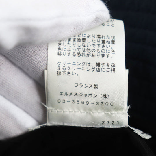 HERMES hat Outer: 85% polyester, Outer: 15% nylon, Lining: 100% acetate Dark navy mens 57 Used Authentic